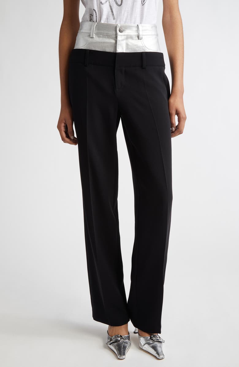 Cinq à Sept Dionne Metallic Pants, Main, color, Black/ Silver