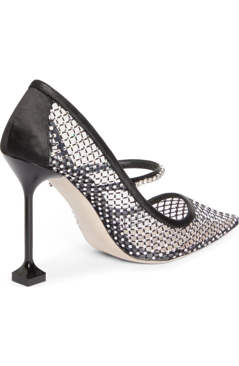 Miu Miu Crystal Embellished Fishnet Pointed Toe Pump, Alternate, color,