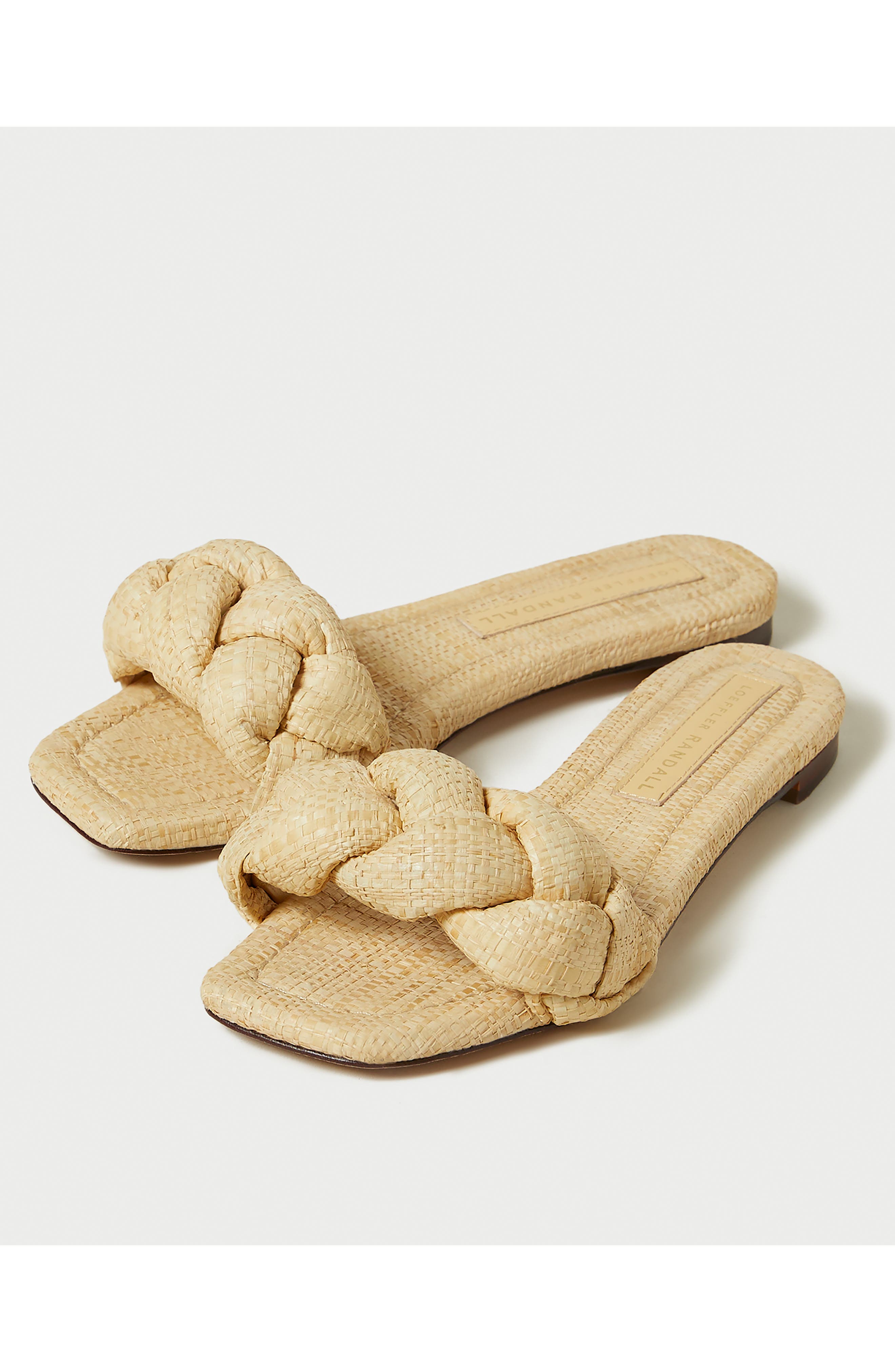 Loeffler Randall Joanna Braided Raffia Slide Sandal, Alternate, color, Natural