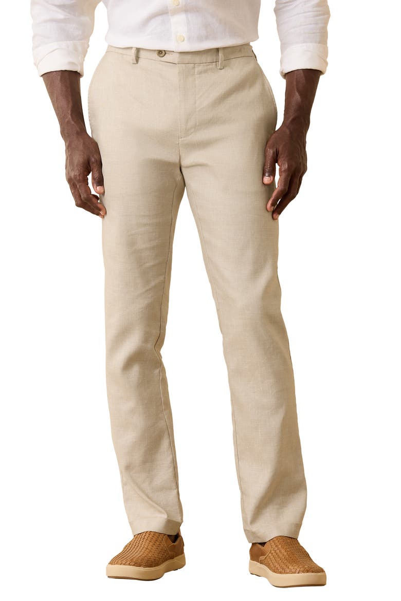 Lahaina Bay Linen Blend Pants, Main, color, STONE KHAKI