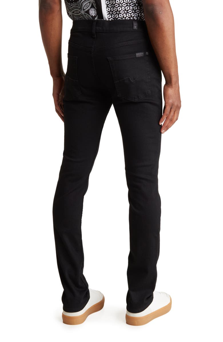 7 For All Mankind Paxtyn Squiggle Skinny Jeans, Alternate, color, Black Onyx