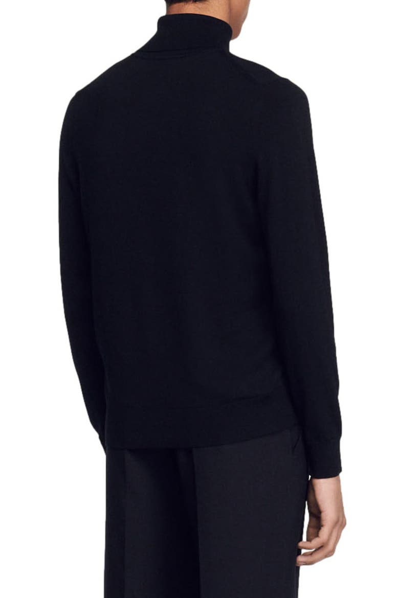 Turtleneck wool sweater, Alternate, color, BLACK