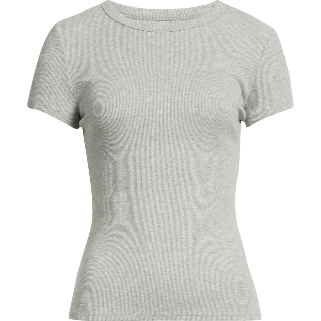 Open Edit Rib Short Sleeve Shirt In Gray