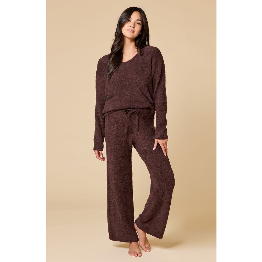 Softies Solid Marshmallow V-neck Lounge Set In Brown