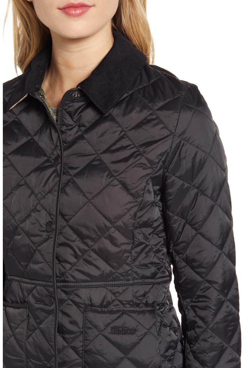 Deveron Diamond Quilted Jacket, Alternate, color, BLACK/OLIVE