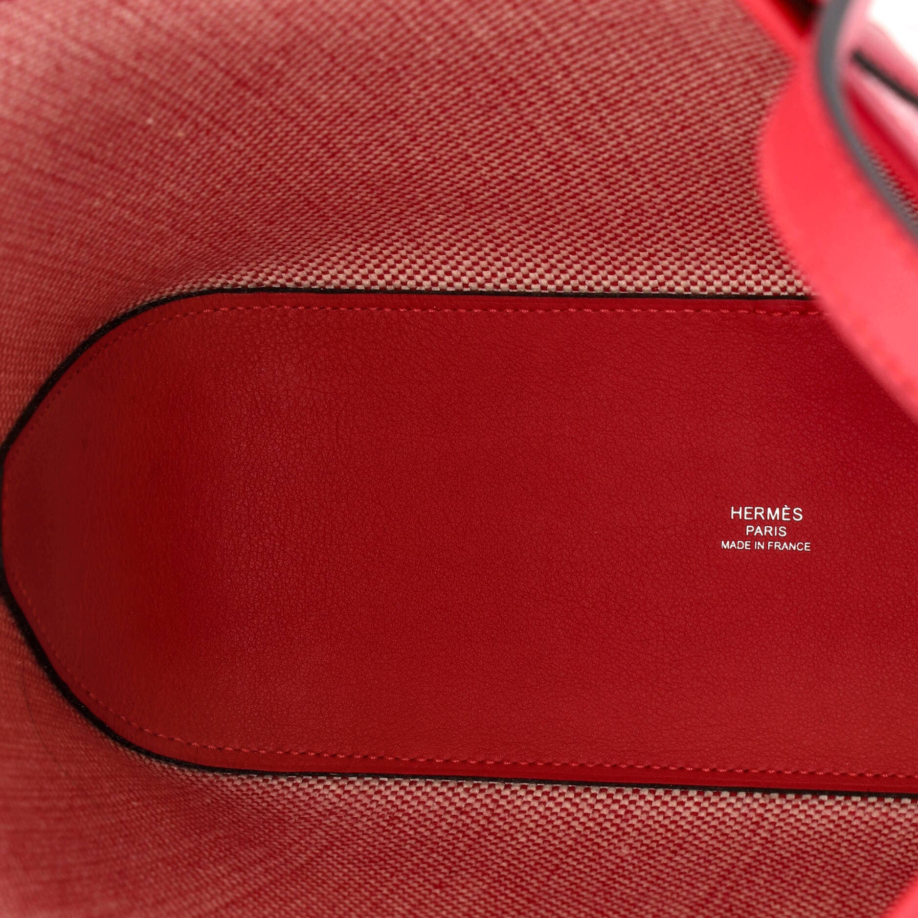 Pre-Owned Hermes Cabas H en Biais Tote Canvas with Leather 27, Alternate, color, Framboise