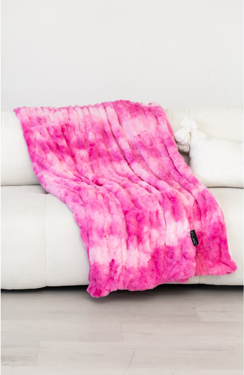 Laree + Co LuxeCloud Blanket, Alternate, color, Pink Tie-Dye
