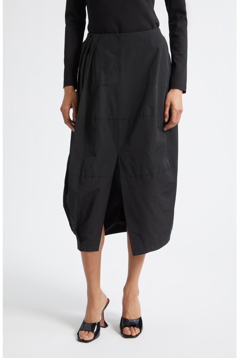 Daphne Lantern Midi Skirt, Main, color, BLACK