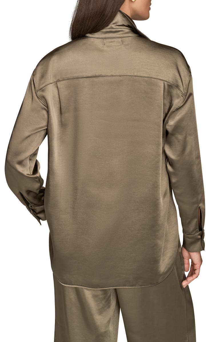 Donna Karan New York Satin Button-Up Shirt, Alternate, color, 