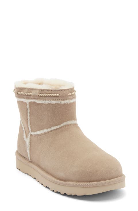 Classic Mini Shearling Braid Trim Boot (Women)
