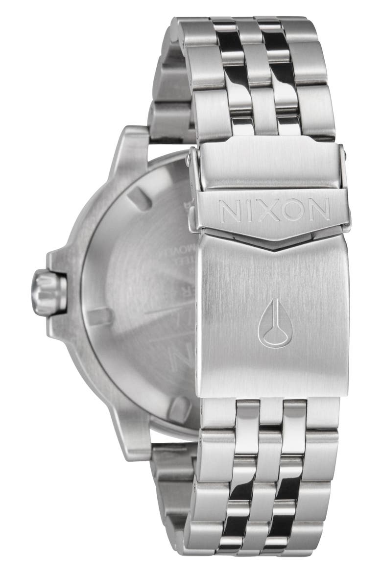 The Stinger Solar Dive Bracelet Watch, 44mm, Alternate, color, SILVER / BYRON BLUE / GREEN
