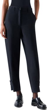 Akris punto Fraser High Waist Virgin Wool Blend Gabardine Barrel Leg Pants