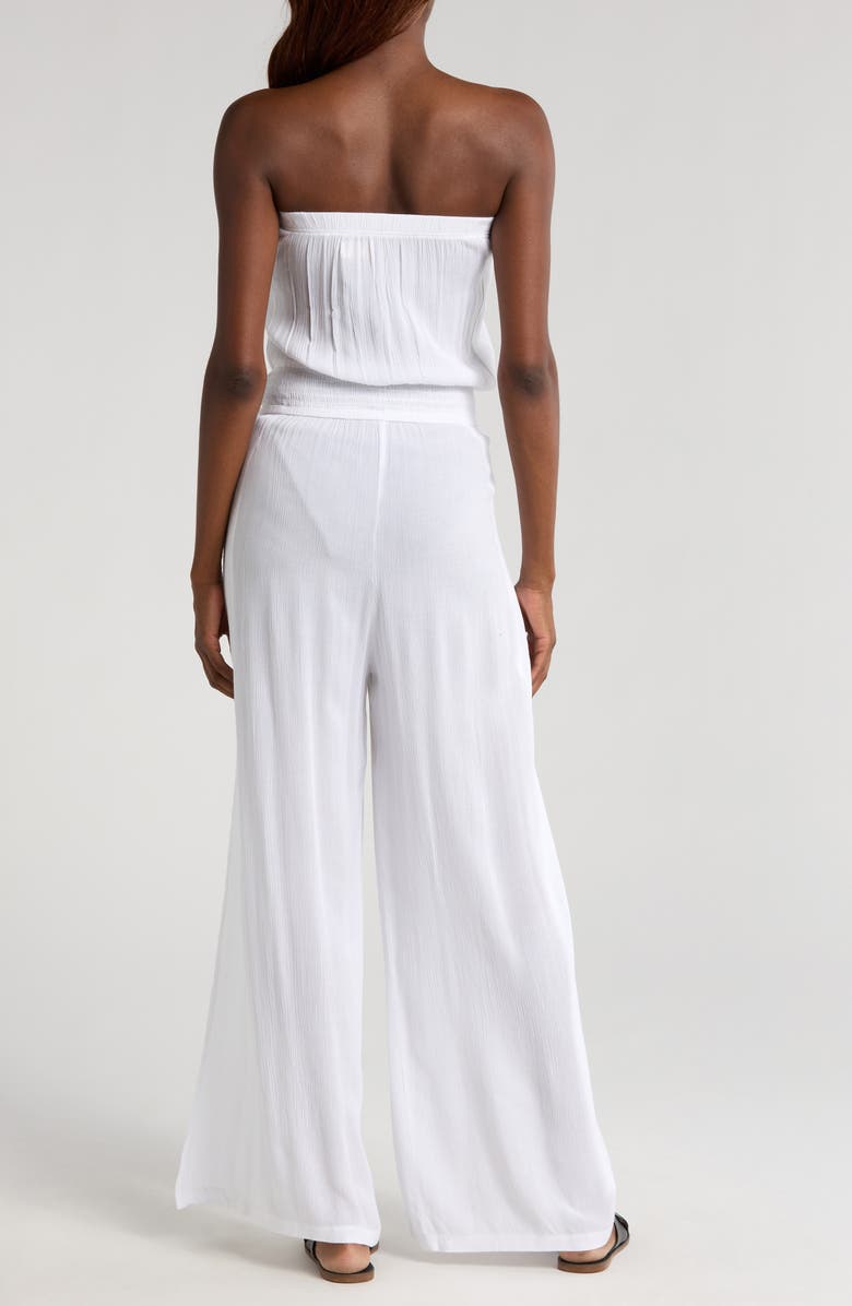 Elan Strapless Cover-Up Jumpsuit, Alternate, color, White