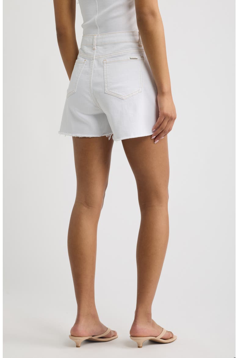 Distressed High Waist Cutoff Denim Shorts, Alternate, color, WHITE
