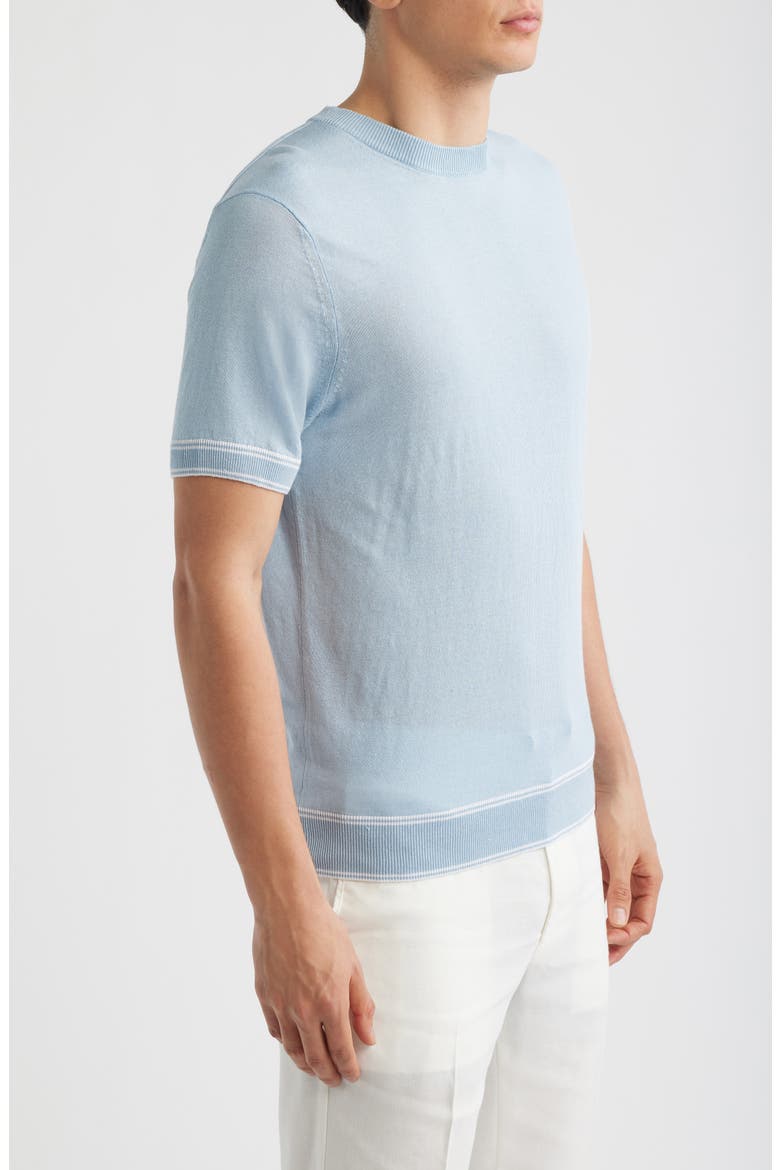 Norberto Linen Blend Short Sleeve Sweater, Alternate, color, LIGHT/ PASTEL BLUE
