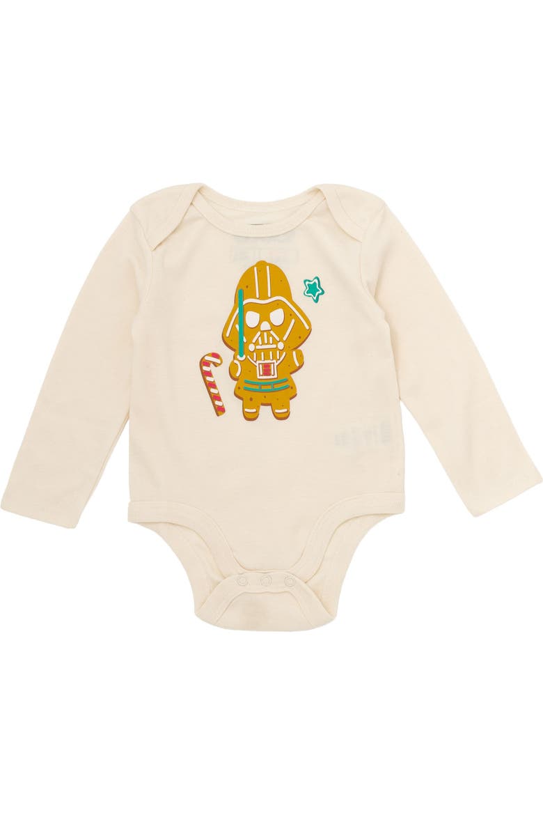 Darth Vader Christmas Bodysuit Pants and Hat Set, Alternate, color, Darth Vader Cream Red