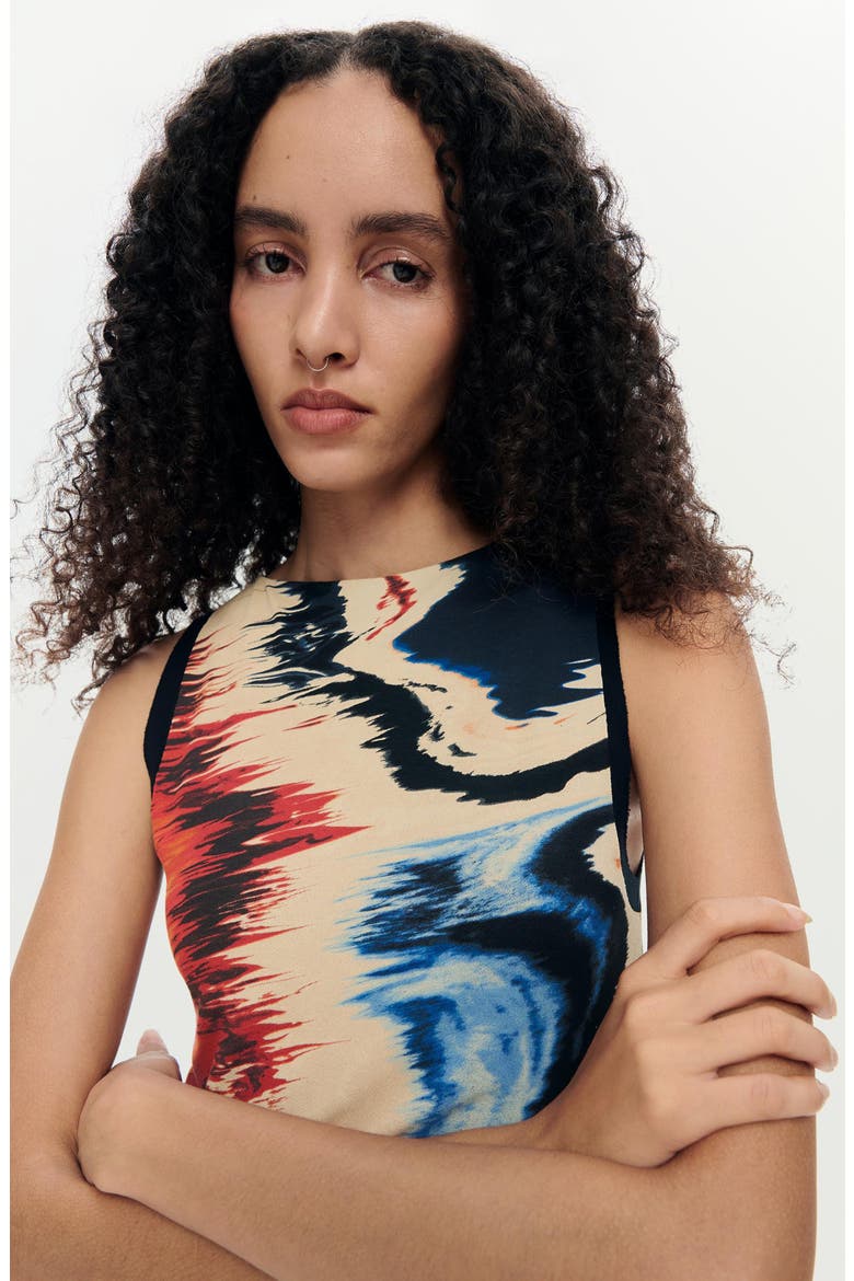Abstract Print Sleeveless Minidress, Alternate, color, MULTI
