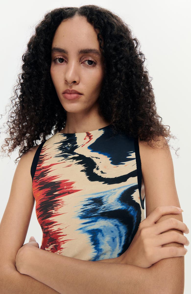 Desigual Abstract Print Sleeveless Minidress, Alternate, color, Multi