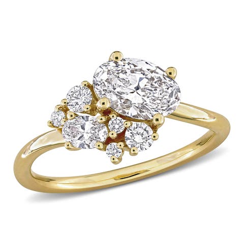 1-1/3 CTW Lab-Grown Diamond Cluster Ring 14k