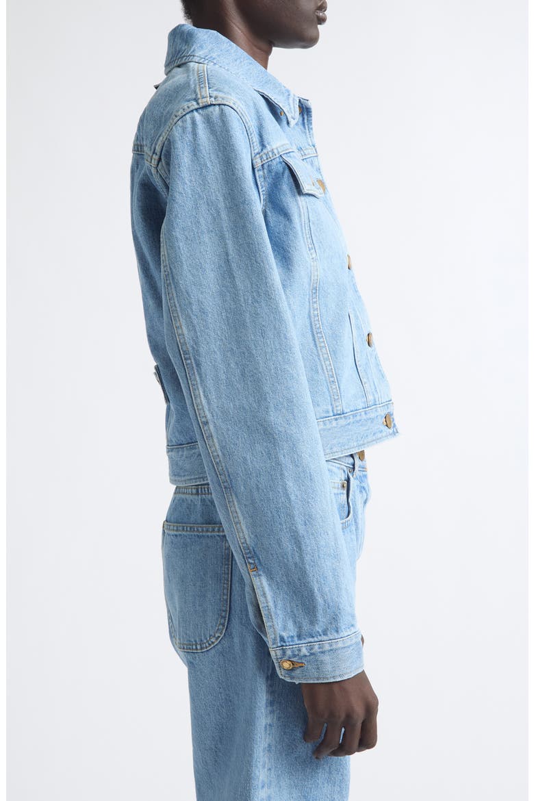 Shrunken Selvedge Denim Jacket, Alternate, color, LIGHT BLUE
