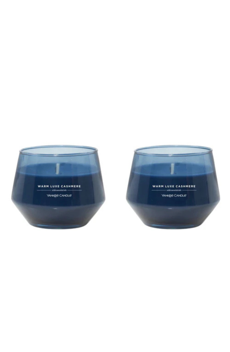 YANKEE CANDLE Warm Luxe Cashmere Studio Candle with Essential Oils, Set of 2, Main, color, Blue