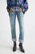 R13 Cuffed Straight Leg Boyfriend Jeans
