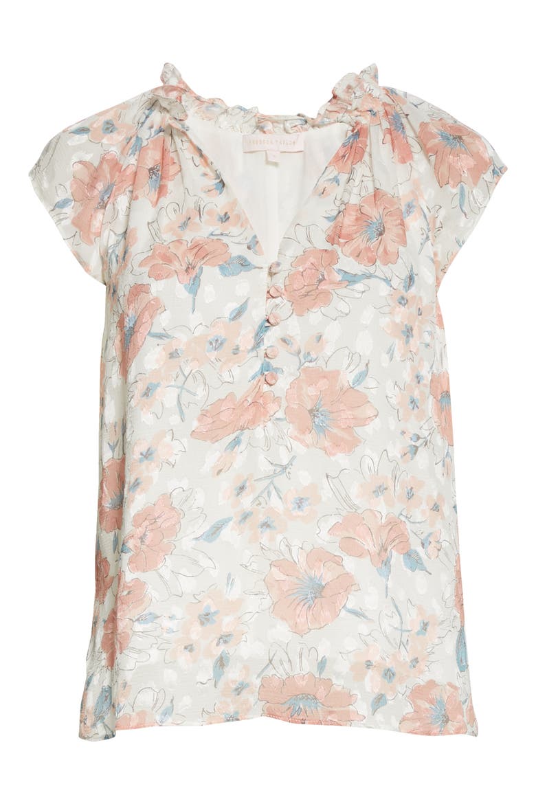 Amelie Fleur Top, Alternate, color, SNOW COMBO