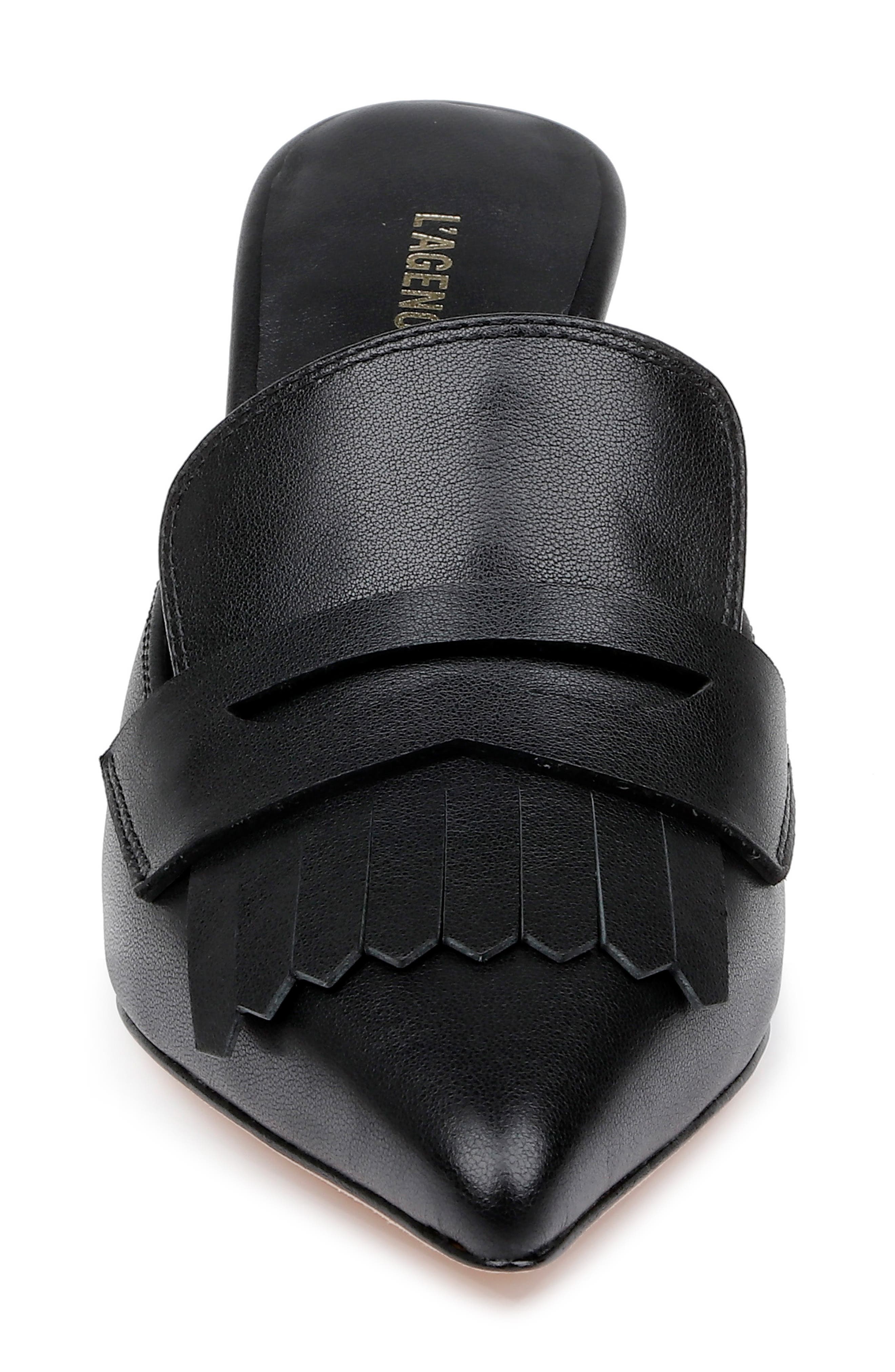 L'AGENCE Bijou II Pointed Toe Kiltie Penny Loafer Mule, Alternate, color, 