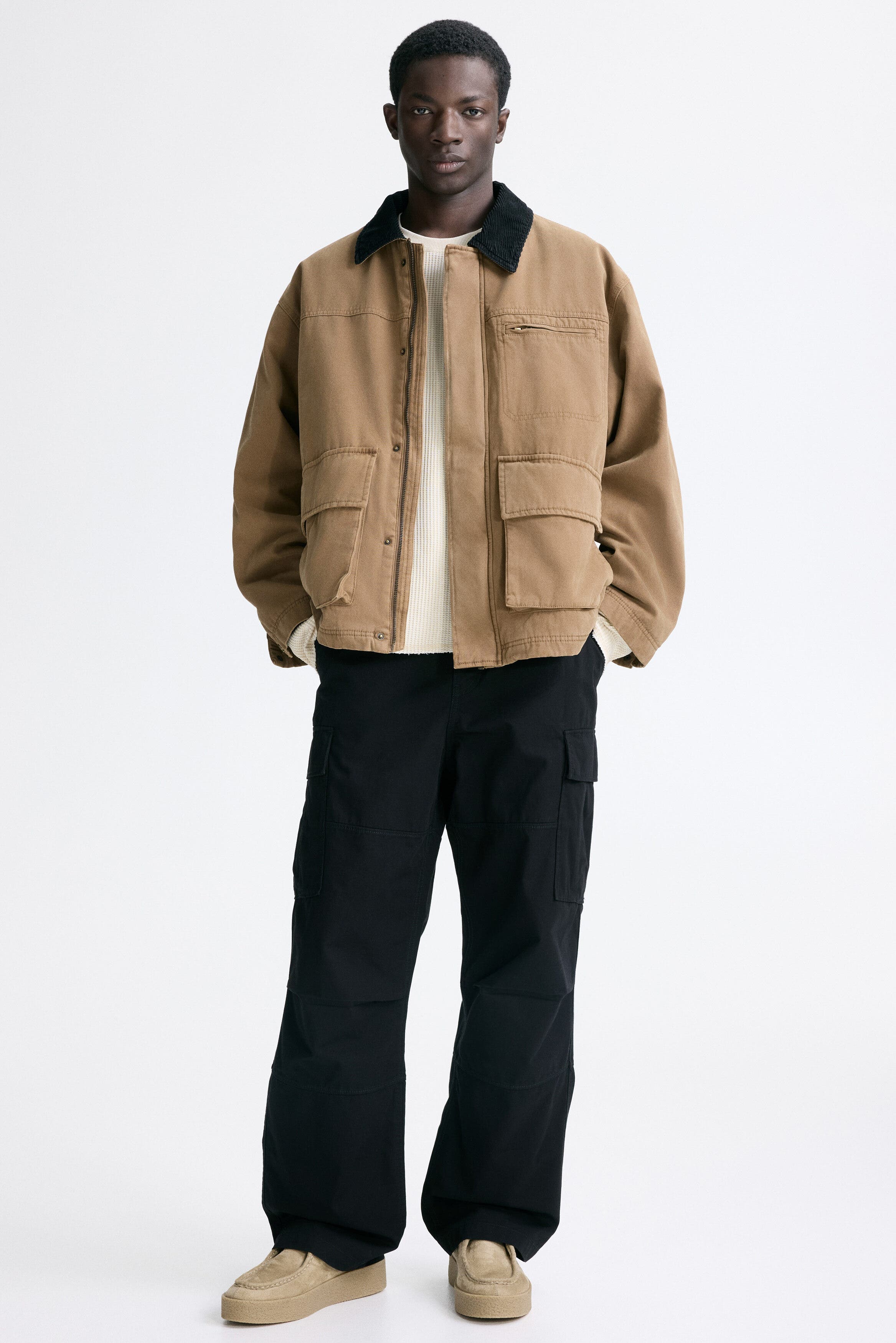 Relaxed Fit Cotton Cargo Trousers - image 2