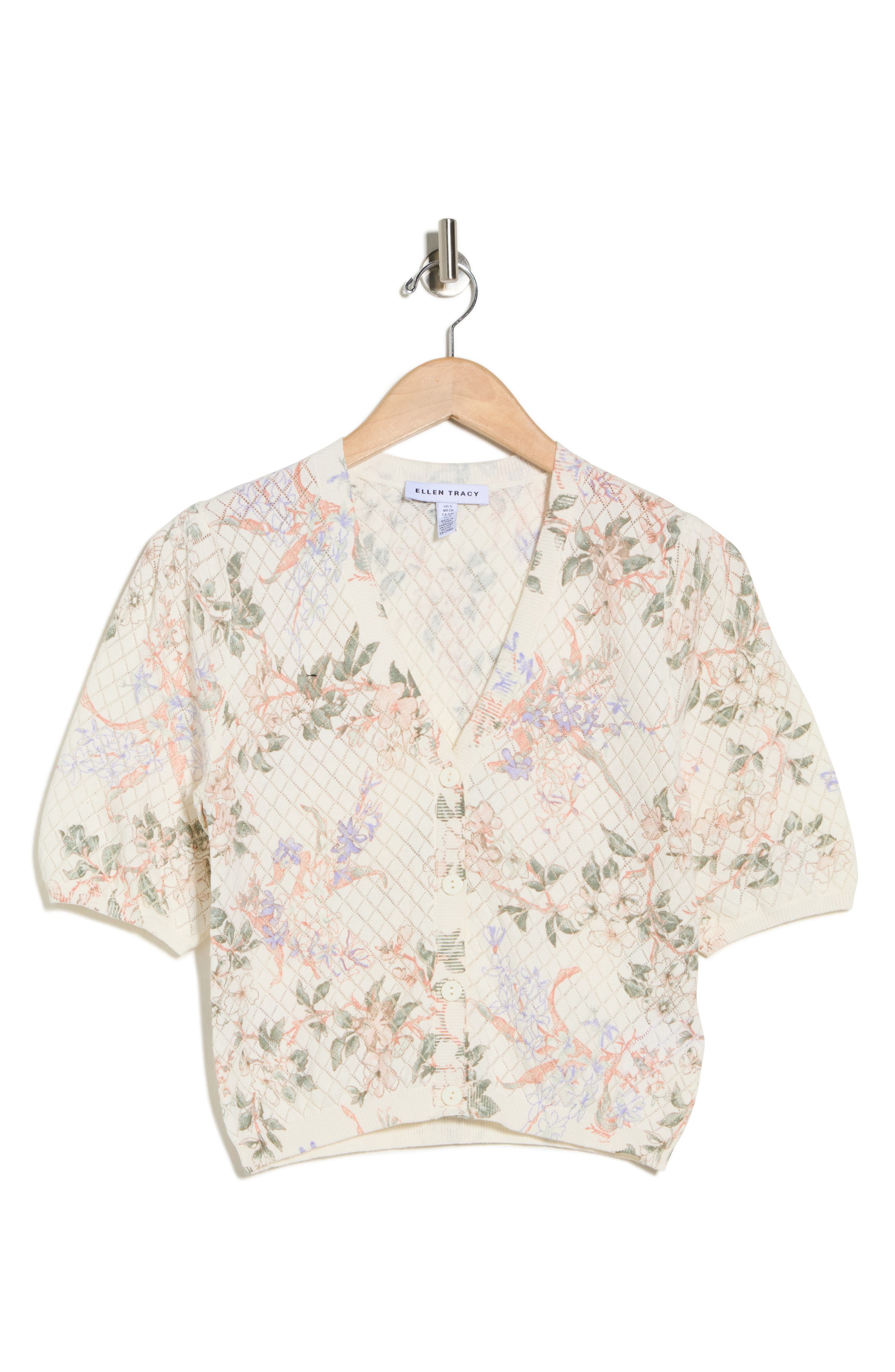 Ellen Tracy Pointelle Stitch Sweater