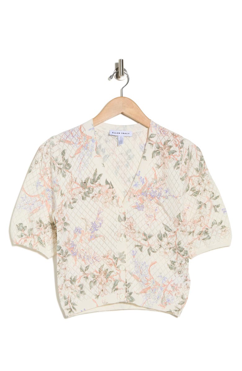 Ellen Tracy Pointelle Stitch Sweater, Main, color, Spring Floral