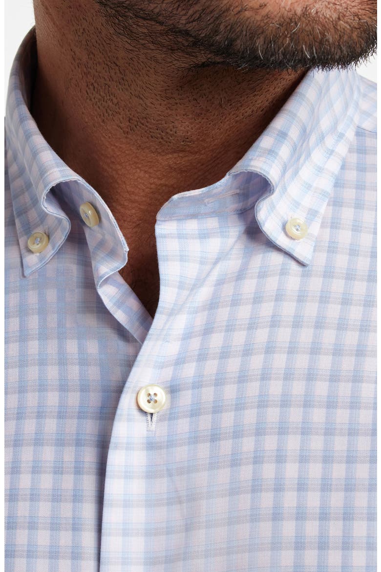 Twill Check Cotton Sport Shirt, Alternate, color, PINK/ SKY