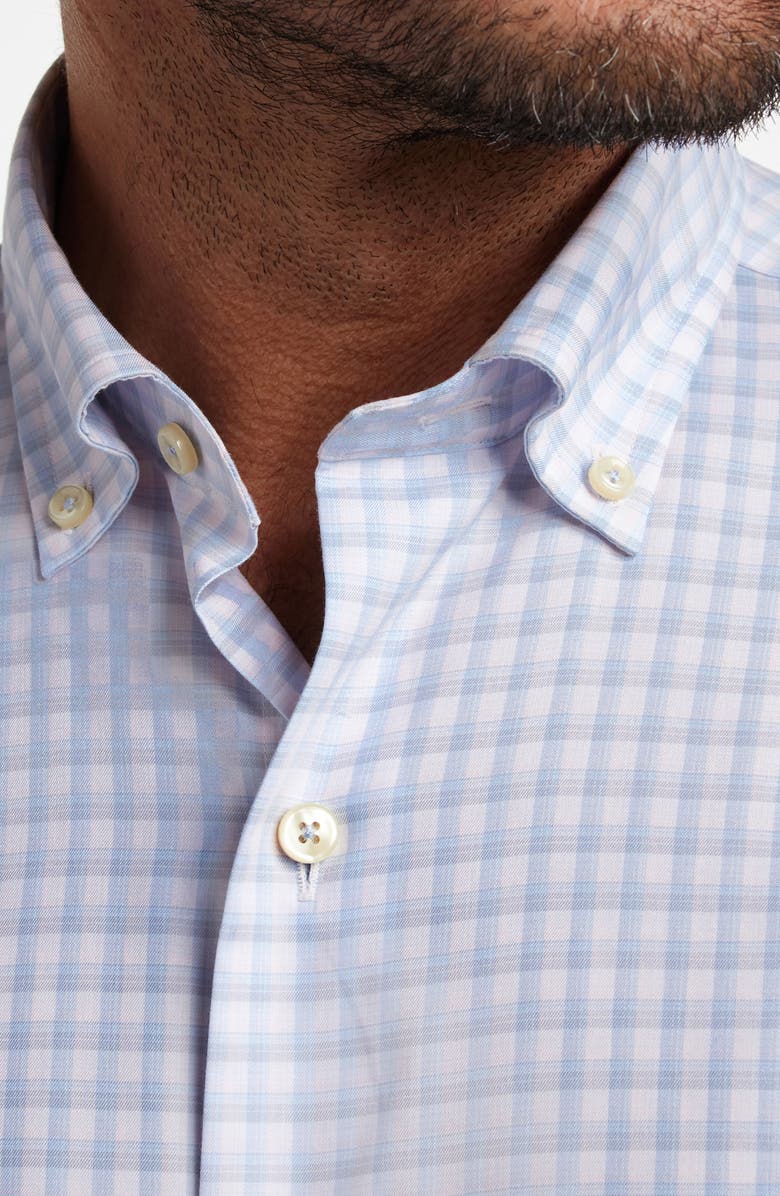 David Donahue Twill Check Cotton Sport Shirt, Alternate, color, Pink/ Sky