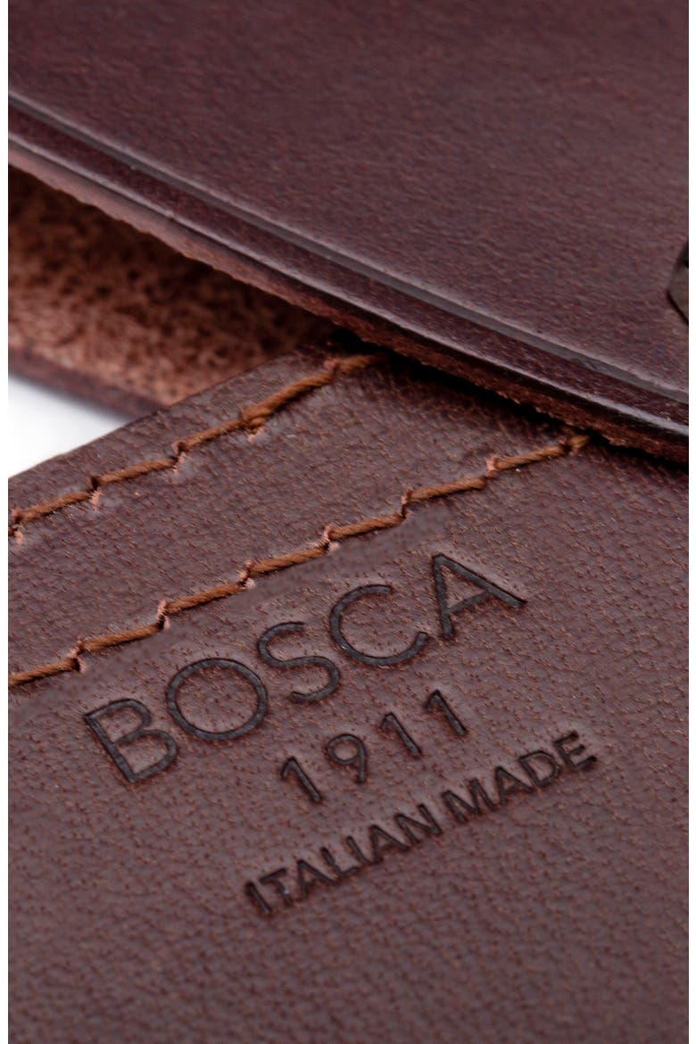Italo Leather Flipper Card Case, Alternate, color, DARK BROWN