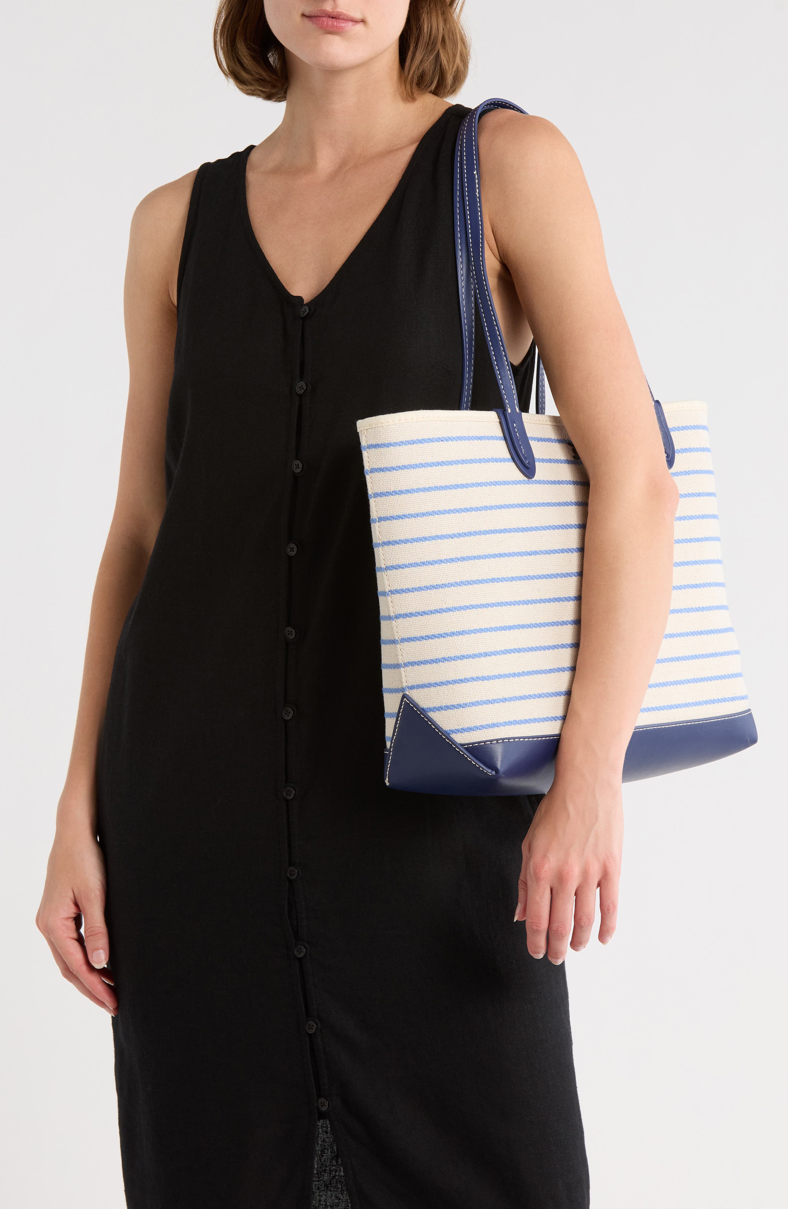 Sam Edelman Waylon Nautical Large Tote Bag, Alternate, color, Navy