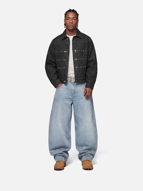 Inverted Graphic Baggy Barrel Jeans