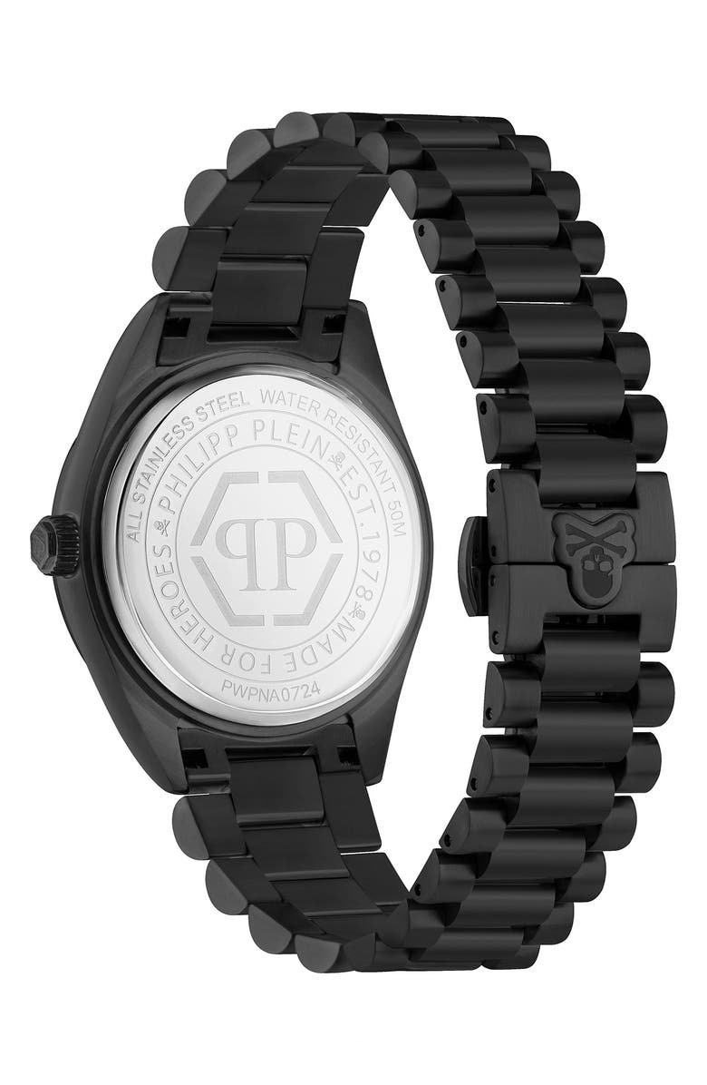 PHILIPP PLEIN Date Superlative Bracelet Watch, 42mm, Alternate, color, Ip Black