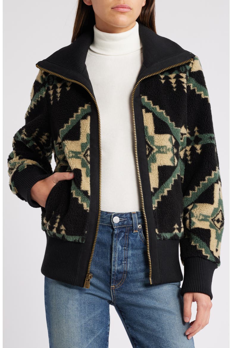 Foxglove Range Fleece Bomber Jacket, Alternate, color, FOUR CORNERS HUNTER