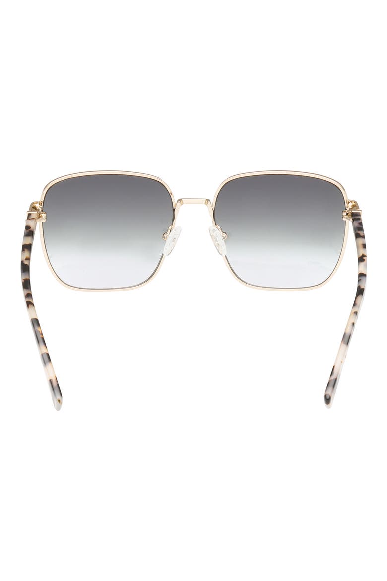 58mm Square Sunglasses, Alternate, color, GOLD / SMOKE GRADIENT LENS