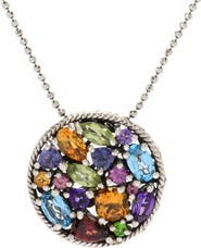 SAMUEL B. Sterling Silver Multistone Pendant Necklace