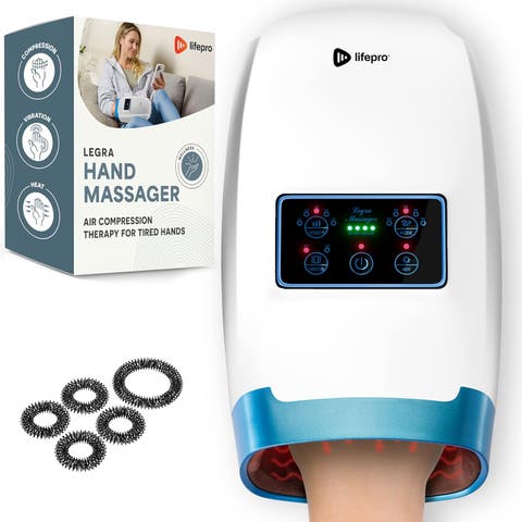 Legra Plus Hand Massager with Heat and Compression Finger, Wrist, and Palm Massager with 5 and 6 Modes