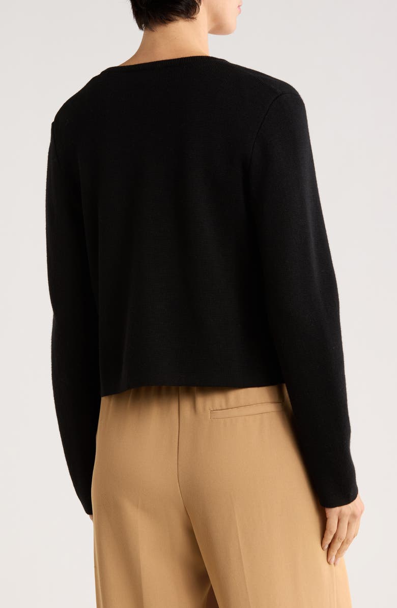 Bruno Magli Merino Wool Crop Cardigan, Alternate, color, Black