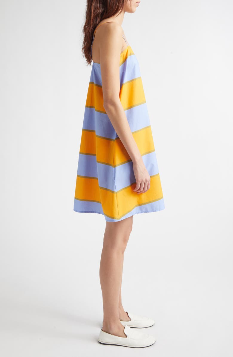 Marimekko Pelit Galleria Colorblock Stripe Cotton Dress, Alternate, color, Blue Orange