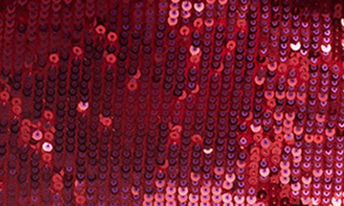 Dress The Population Akiah Sequin Ruffle Column Gown In Burgundy