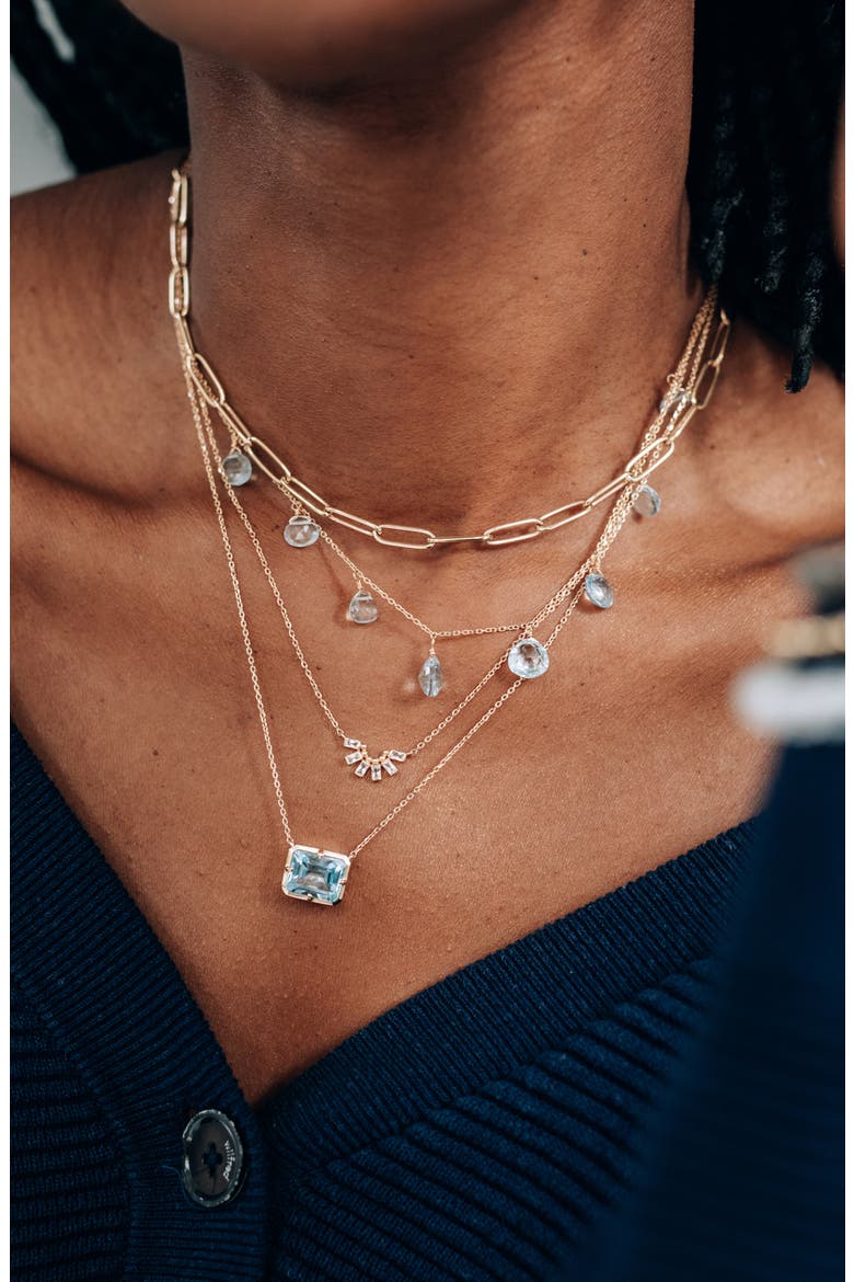 Cléo Daniela Blue Topaz Pendant Necklace, Alternate, color, BLUE