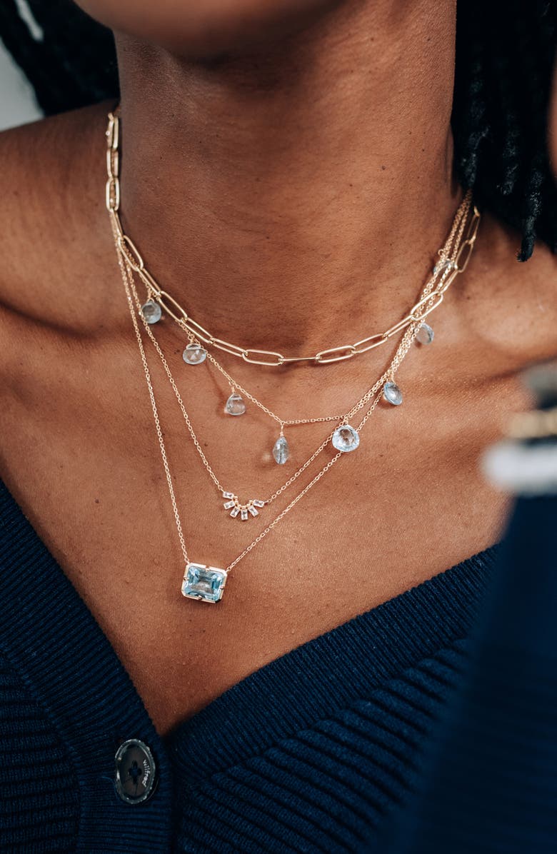 Anzie Cléo Daniela Blue Topaz Pendant Necklace, Alternate, color, Blue