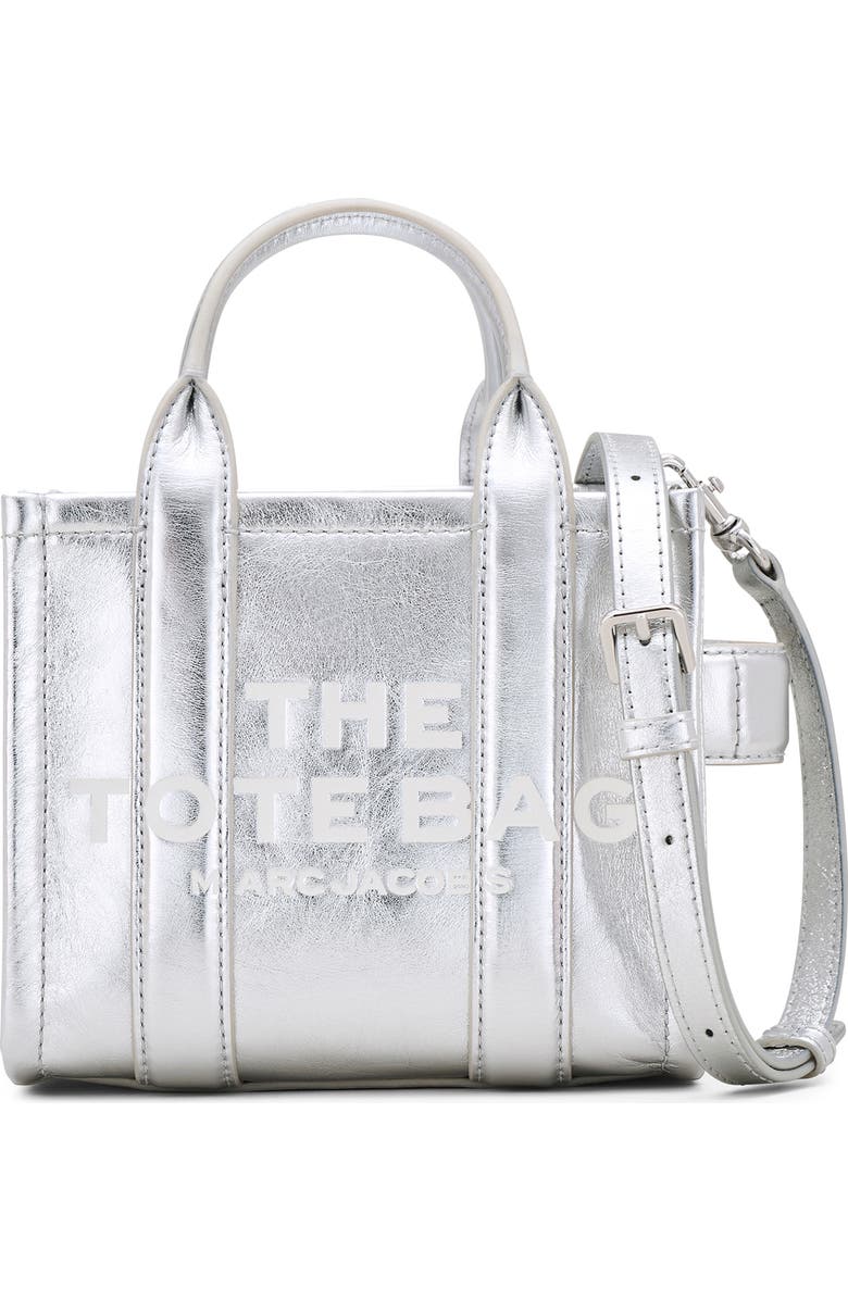 Marc Jacobs The Crossbody Metallic Leather Tote, Main, color,