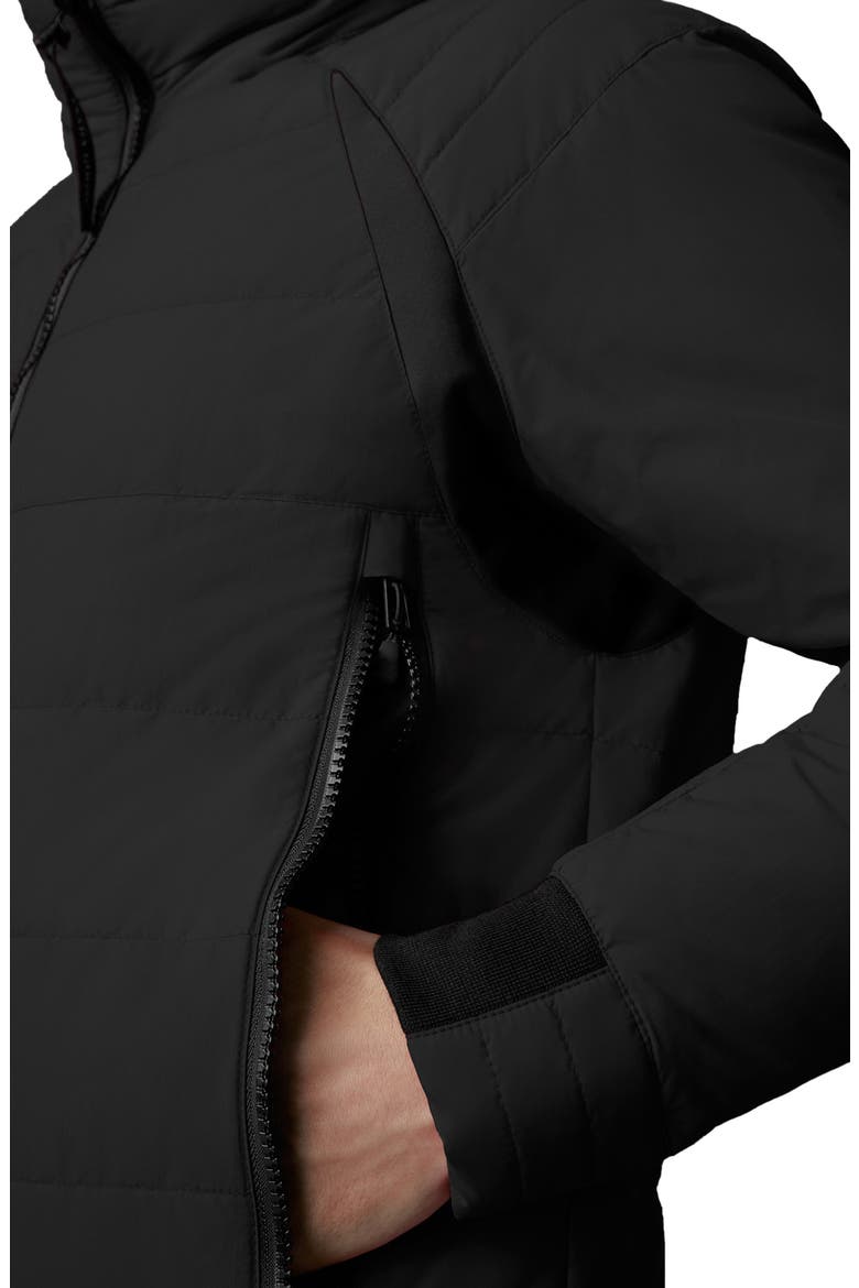 Updated Hybridge Base Hooded 750 Fill Power Down Jacket, Alternate, color, BLACK