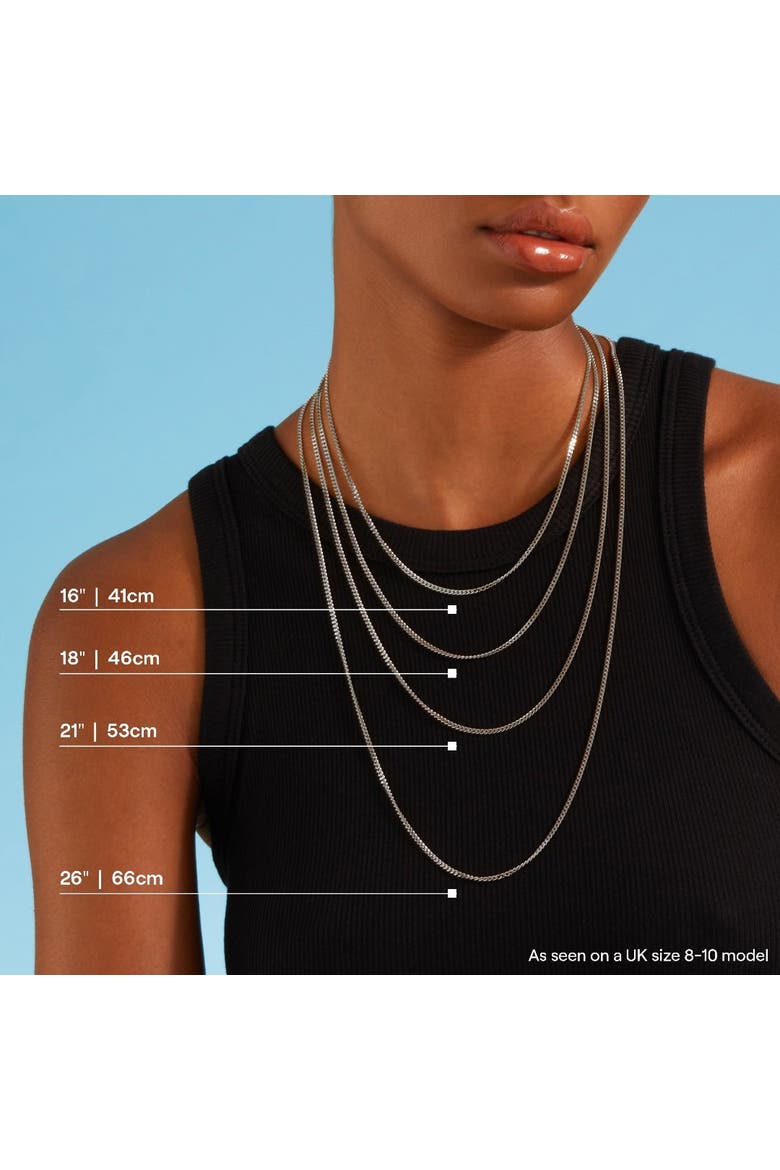 Diamond Cut Curb Chain Necklace, Alternate, color, Platinum