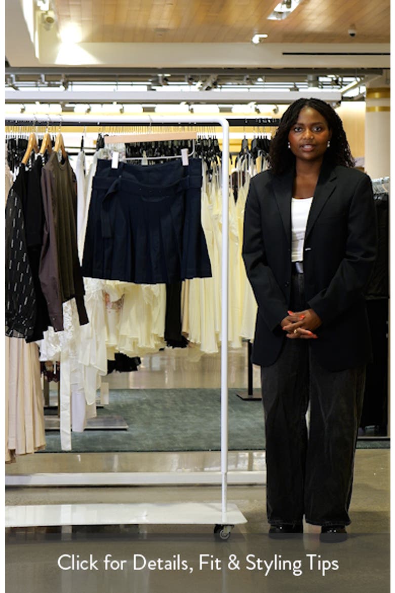 Pinstripe Belted Pleated Skirt video